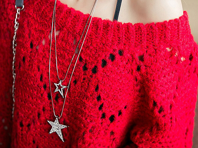 Double Star Long Necklace