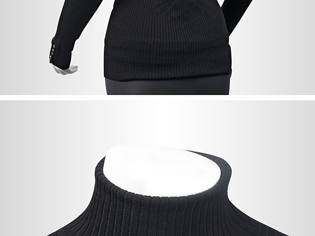 Black Turtle Neck Long Sleeve Pullover