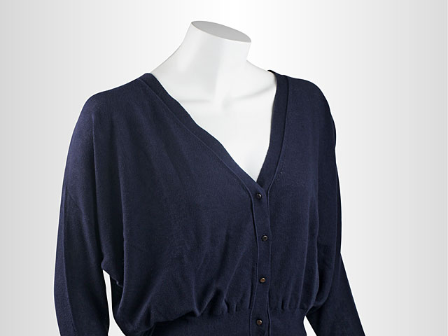 Navy 3/4 Sleeve V-Neck Short Cardigan