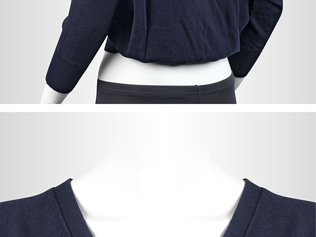 Navy 3/4 Sleeve V-Neck Short Cardigan