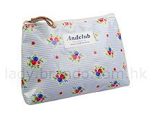 Girlie Blue Floral Printed Cosmetic Bag