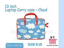 My Little Shoebox 13 inch Laptop Carry case - Cloud