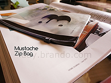 Mustache Zip Bag