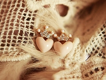 Jewel Crown Heart Earrings