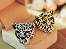Jewel Leopard Head Ring