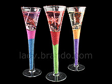 Seashell Gel Candle in champagne Glasses w/ LED