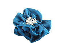 Blue Silk Flower Hair Band