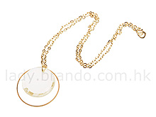 Golden Necklace with Clear Crystal-like Pendant