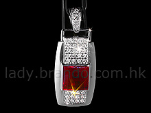 USB Jewel Square Necklace MP3 Player