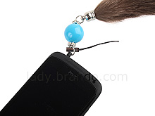 Plug-in 3.5mm Earphone Jack Accessory - Colour Ball with Fuzzy Tail