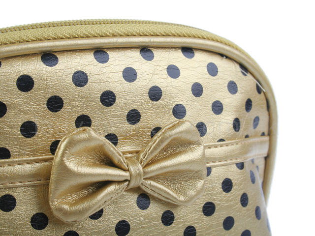 Gold Cosmetic Bag w/ dotts