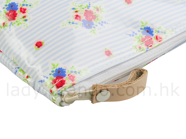 Girlie Blue Floral Printed Cosmetic Bag