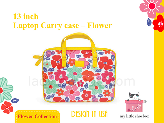 My Little Shoebox 13 inch Laptop Carry case - Flower