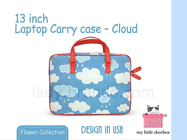 My Little Shoebox 13 inch Laptop Carry case - Cloud