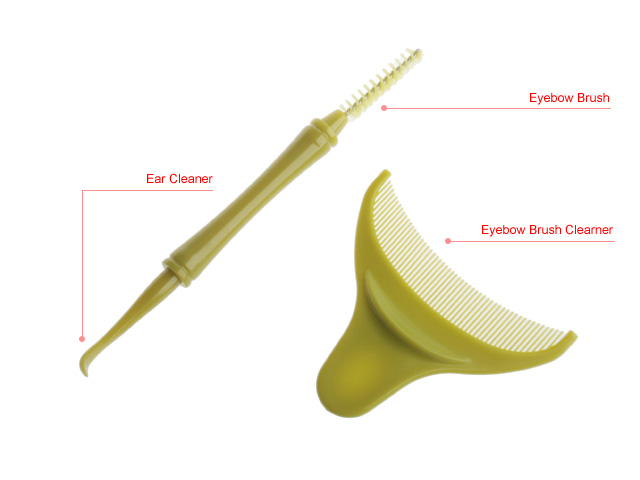 Two-way Ear Cleaner/ Eyebrow Brush kit