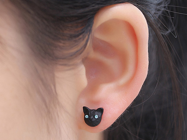 Cat Head Earrings