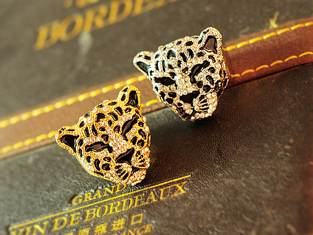 Jewel Leopard Head Ring