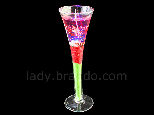 Seashell Gel Candle in champagne Glasses w/ LED