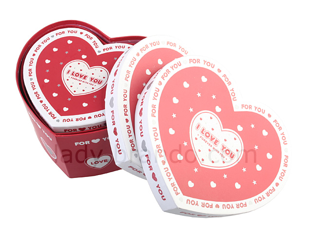 "I Love You" Heart Shaped Paper Gift Boxes