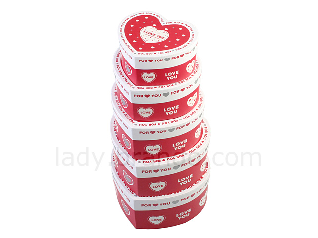 "I Love You" Heart Shaped Paper Gift Boxes