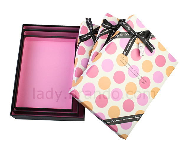 Pink Polka Dot Paper T Boxes 0443