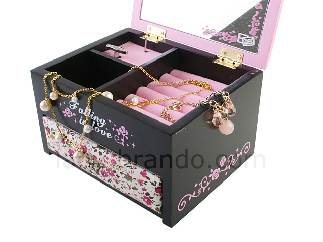 "Falling in Love" Wood Jewel Box