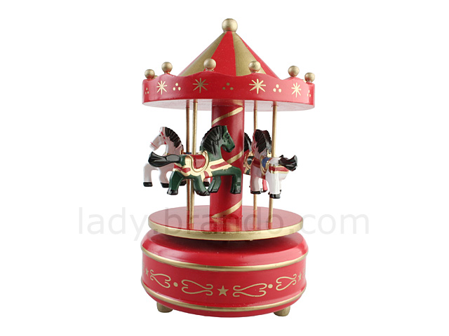 Wooden Merry-Go-Round Music Box