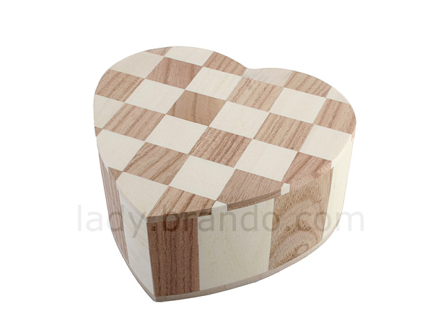 Heart-Shaped Wooden Jewel Boxes