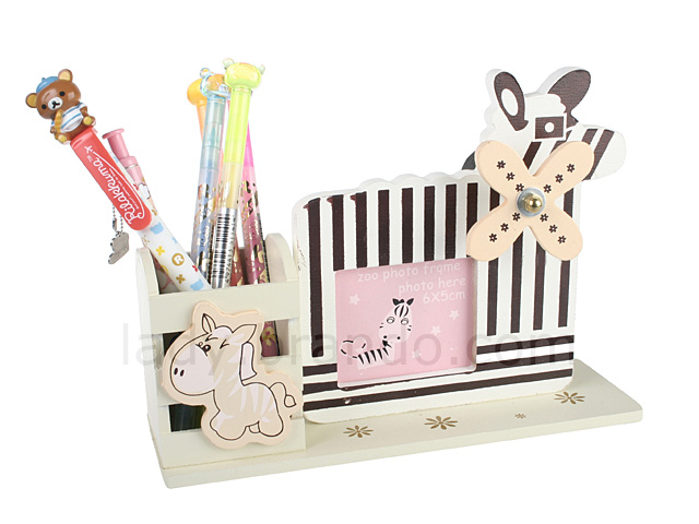 3-in-1 Zoo Photo Frame Pen Holder with Music Box