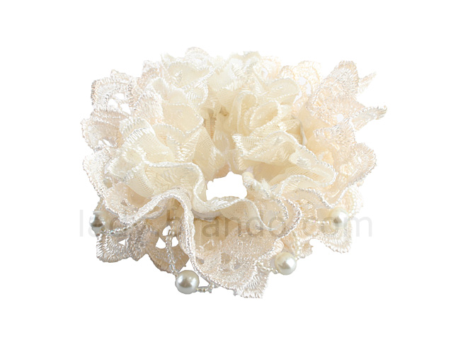 Lace Scrunchie With Pearl