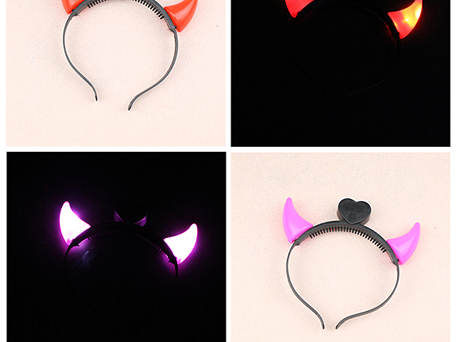 Mini Devil LED Horns Headband