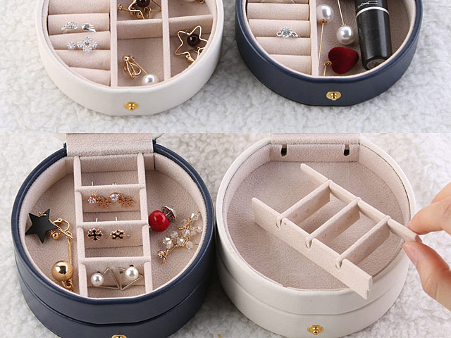 Mini Portable Round Jewel Box