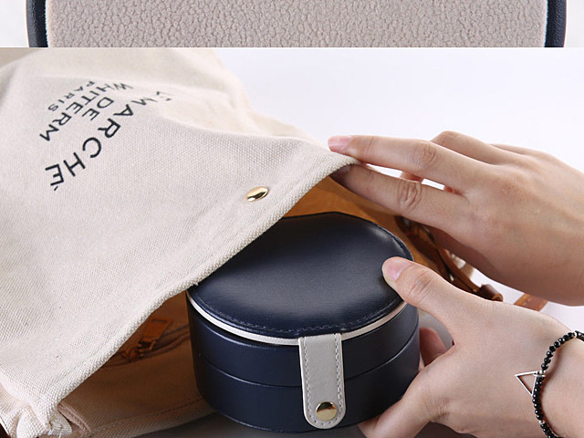 Mini Portable Round Jewel Box