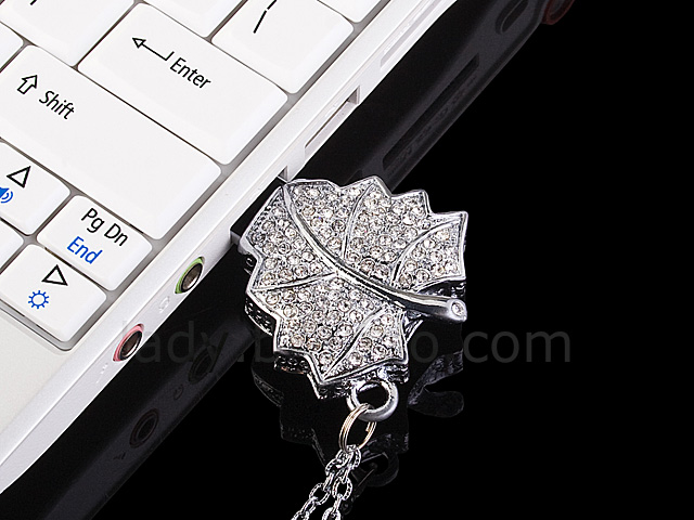 USB Jewel Leaf Necklace Flash Drive