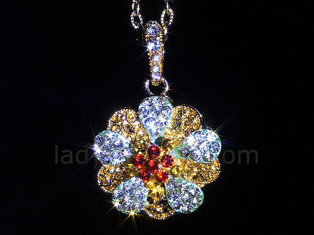 USB Jewel Flower Necklace Flash Drive