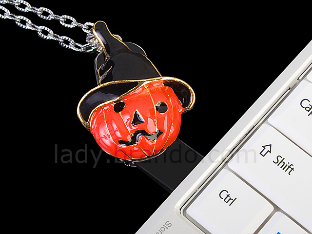 USB Pumpkin Necklace Flash Drive