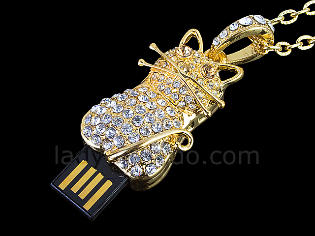 USB Jewel Cat Necklace Flash Drive