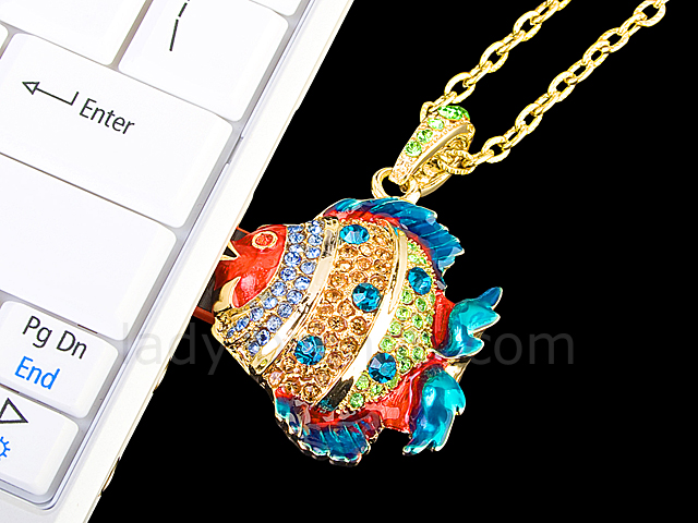 USB Jewel Fish Necklace Flash Drive