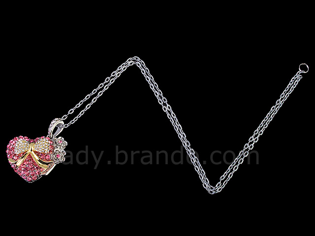 USB Jewel Pretty Heart Necklace Flash Drive