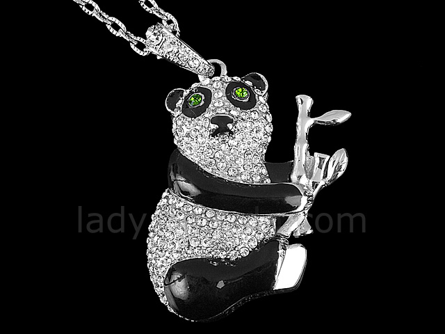 USB Jewel Panda Necklace Flash Drive