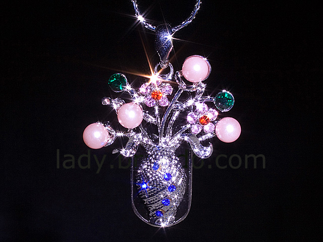 USB Jewel Flower Vase Necklace Flash Drive