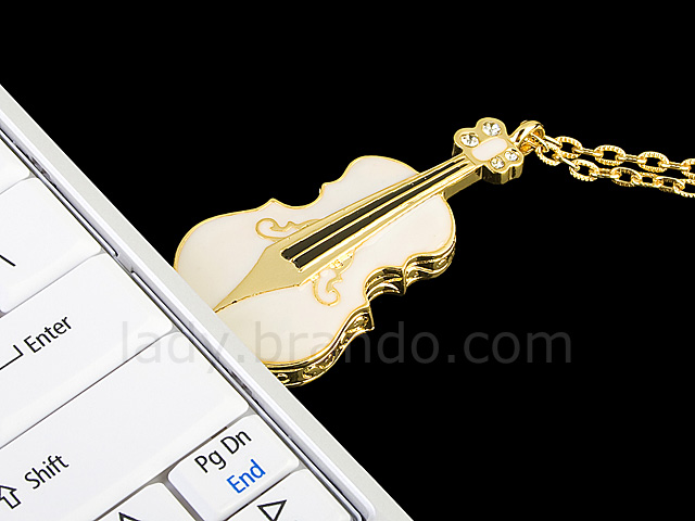 USB Jewel Violin Necklace Flash Drive
