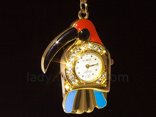 USB Jewel Parrot Watch Keychain Flash Drive