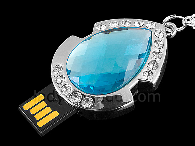 USB Jewel Tear Drop Necklace Flash Drive