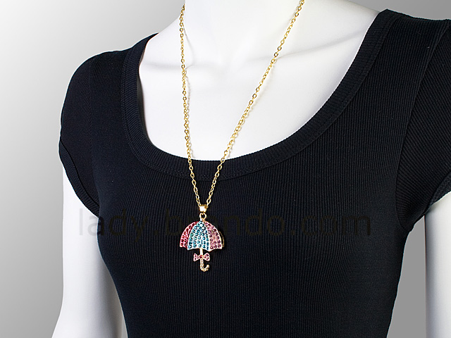 USB Jewel Umbrella Necklace Flash Drive