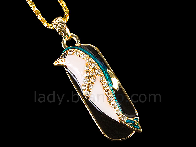 USB Jewel Dolphin Necklace Flash Drive