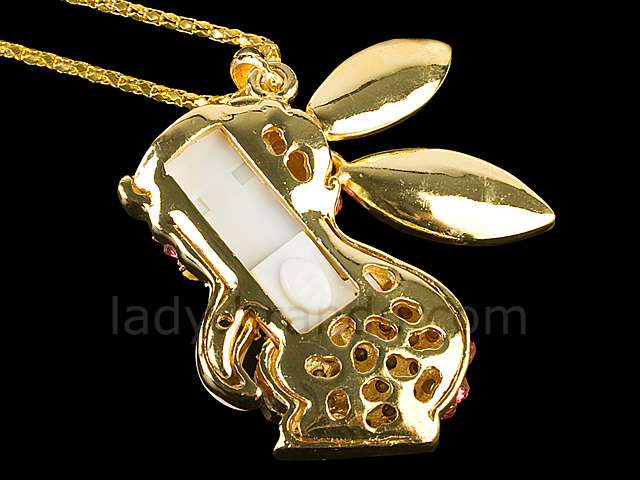 USB Jewel Rabbit Necklace Flash Drive