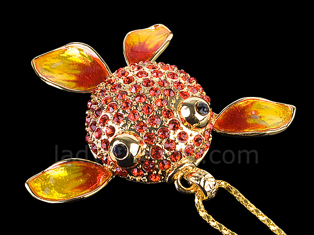 USB Jewel Gold Fish Necklace Flash Drive