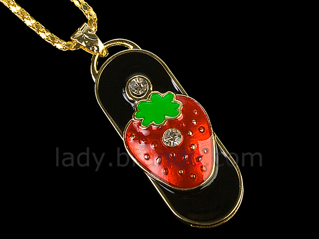 USB Jewel Strawberry Necklace Flash Drive