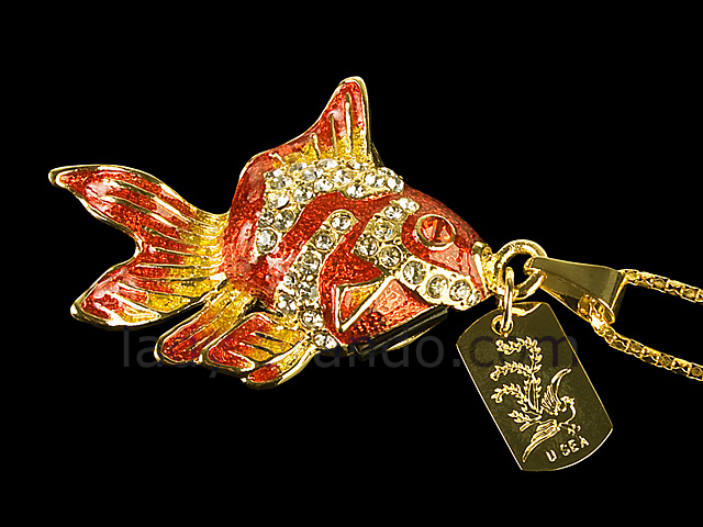 USB Jewel Gold Fish Necklace Flash Drive II